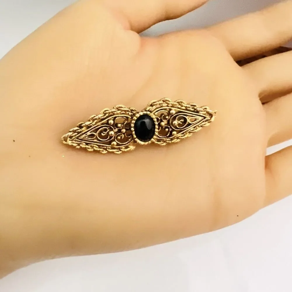 Vintage Brooch Victorian Revival Gold Tone 2